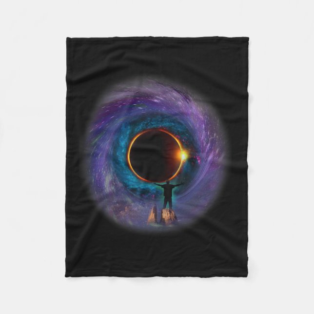 America Totality Spring 4.08.24 Total Solar Eclips Fleece Blanket (Front)