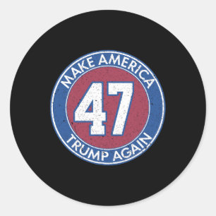 America Trump Again 47 Classic Round Sticker