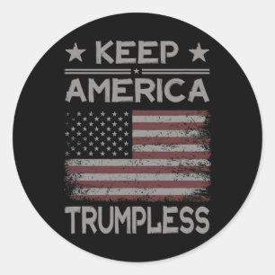 America Trumpless - Anti Trump Distressed American Classic Round Sticker
