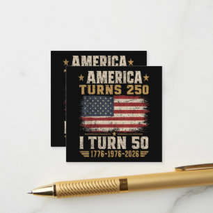 America Turns 250 I Turn 50 Enclosure Card