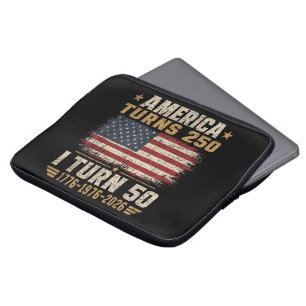 America Turns 250 I Turn 50 Laptop Sleeve