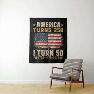 America Turns 250 I Turn 50 Tapestry
