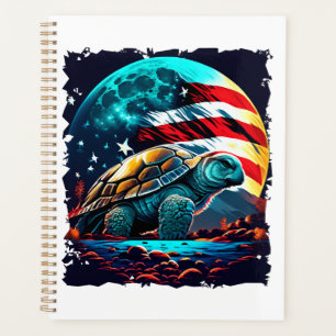 America turtle under Moon with American Flag Copy Planner
