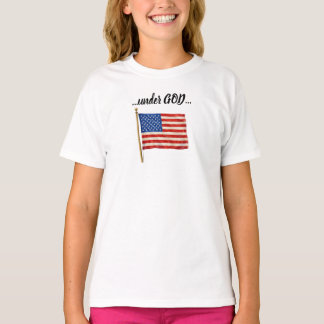 America Under God Black Font T-Shirt