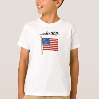 America Under God Black Font T-Shirt