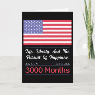 America Usa 3000 Months 250 Years July 4 1776-2026 Card