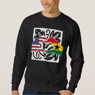 America USA American Ghana Ghanaian Melanin Mixed  Sweatshirt