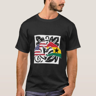 America Usa American Ghana Ghanaian Melanin Mixed  T-Shirt