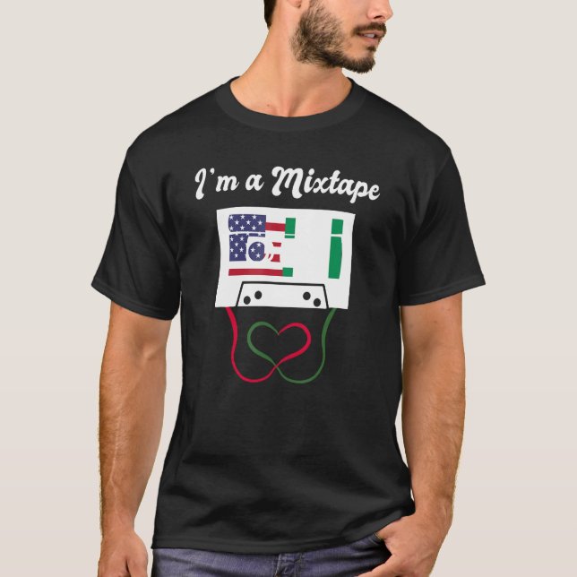 America USA American Nigeria Nigerian Melanin Mixe T-Shirt (Front)