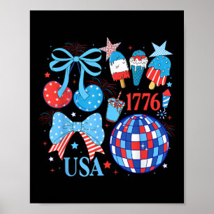 America Usa Coquette 4th Of July Independence Day Poster