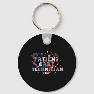 America Usa Fireworks Patient Care Technician 4th  Key Ring