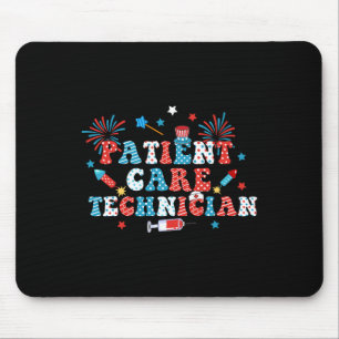 America Usa Fireworks Patient Care Technician 4th Mouse Pad