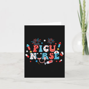 America Usa Fireworks Picu Picu Nurse Happy 4th Of Card