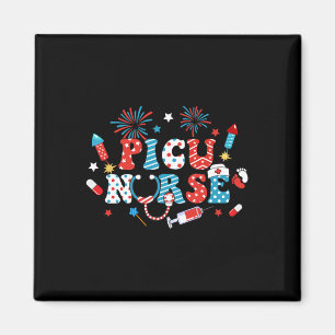 America Usa Fireworks Picu Picu Nurse Happy 4th Of Magnet