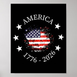 America USA Flag 4th of July Independence Day 1776 Poster