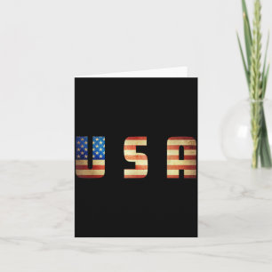 America USA Flag Patriotic 4th July Men Women Kids Card