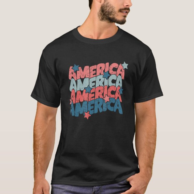 America USA Fourth Of July 4th For Men Womens and  T-Shirt (Front)