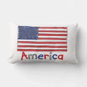 America USA KIDS Flag Lumbar Cushion