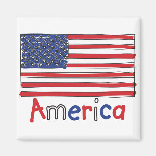 America USA KIDS Flag Magnet