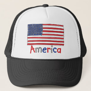 America USA KIDS Flag Trucker Hat
