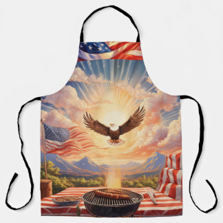 America USA Patriotic BBQ Apron