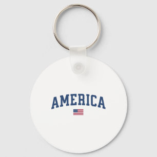 America Usa Women Men Kids American Flag July 4th Key Ring