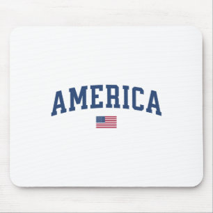 America Usa Women Men Kids American Flag July 4th Mouse Pad