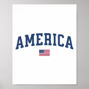 America Usa Women Men Kids American Flag July 4th Poster