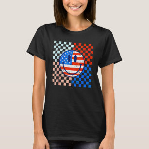 America Vibes Cute Smile Face USA American Flag 4t T-Shirt