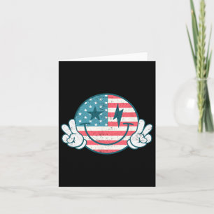 America Vibes Smile Face American Flag 4th Of July Card