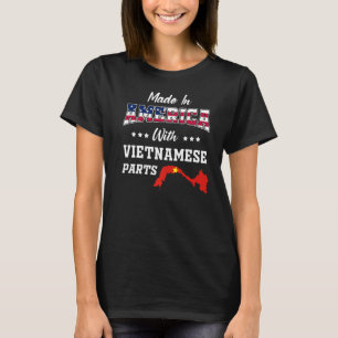 America Vietnamese Parts Vietnam Map USA Flag Root T-Shirt
