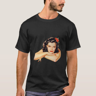 America Vintage Cute Pin Up Girl Close- Sexy Pinup T-Shirt