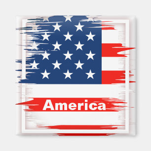 America Vintage Travel Tourism Magnet