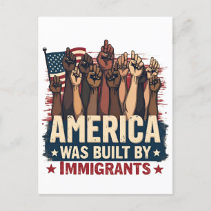 America Was Built by Immigrants Trump Democrats Holiday Postcard