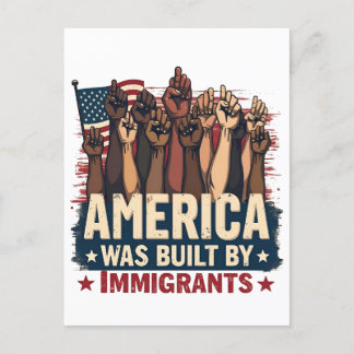America Was Built by Immigrants Trump Democrats Postcard