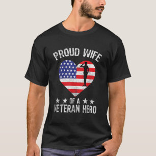 America Wife American Flag Veterans Day Patriotic T-Shirt
