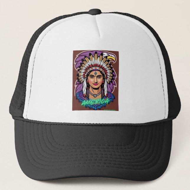 America Women Trucker Hat (Front)