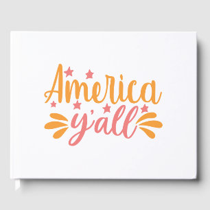 america y'all invitation guest book