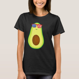 Americado Avocado 4th Of July American Flag Patrio T-Shirt
