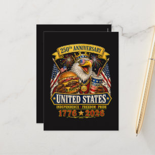 American 1776 2026 250th 4th July Independence Day Holiday Postcard