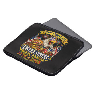 American 1776 2026 250th 4th July Independence Day Laptop Sleeve