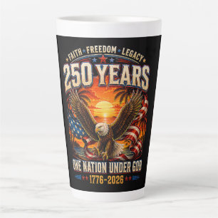 American 1776 2026 250th 4th July Independence Day Latte Mug