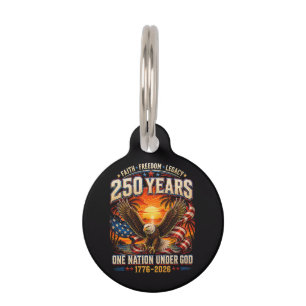 American 1776 2026 250th 4th July Independence Day Pet Tag