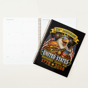 American 1776 2026 250th 4th July Independence Day Planner