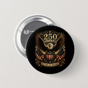 American 1776 2026 250th 4th July Patriotic Eagle 6 Cm Round Badge