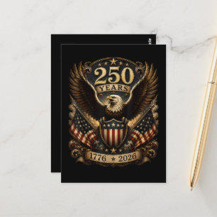 American 1776 2026 250th 4th July Patriotic Eagle Postcard