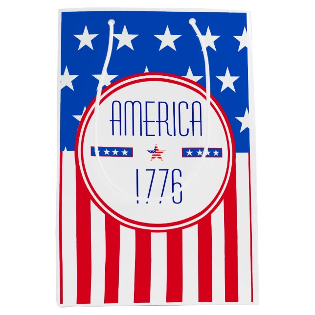 American 1776 patriotic medium gift bag (Front)