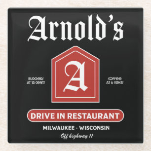 American 1950's Diner Glass Coaster