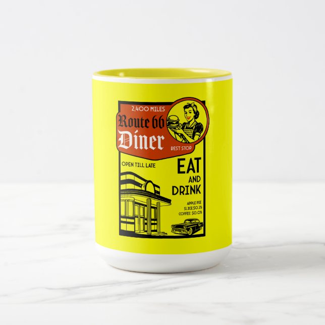 American 1950's Diner Two-Tone Coffee Mug (Center)