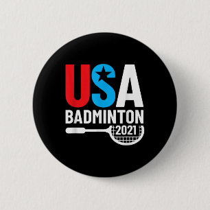 American 2021 Usa Badminton Gifts For Us Badminton 6 Cm Round Badge